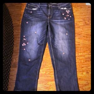 Maurices Flower Jeans size 15/16